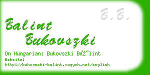 balint bukovszki business card